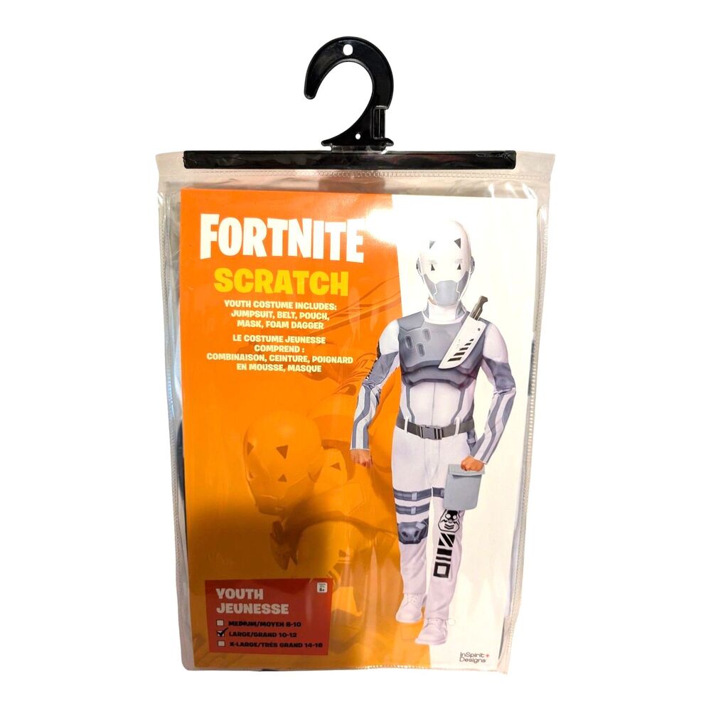 Fortnite Scratch Youth Costume Size Large 12-14 Jumpsuit Mask InSpirit Designs
